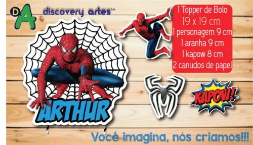 Topper de Bolo Homem Aranha