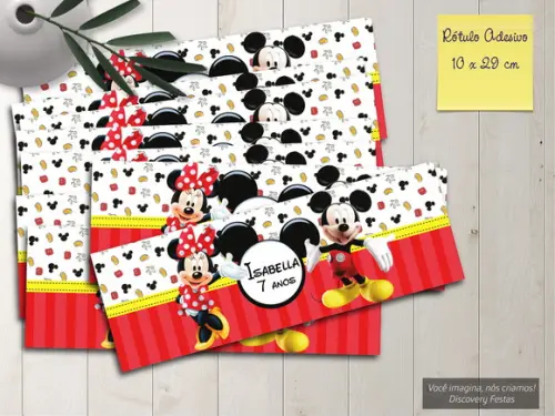 Rótulo Adesivo Mickey e Minnie