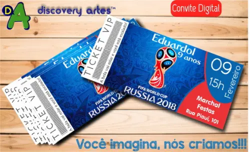 Convite Ingresso Digital Copa do Mundo de Futebol