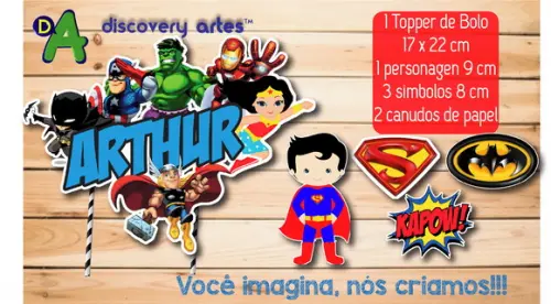 Topper de Bolo Super Herois