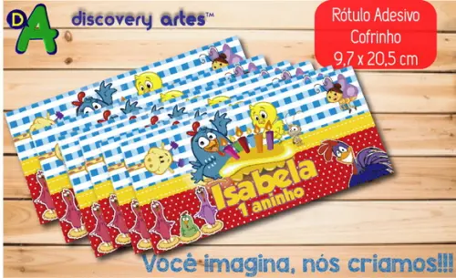 Rótulo Adesivo Cofrinho Galinha Pintadinha