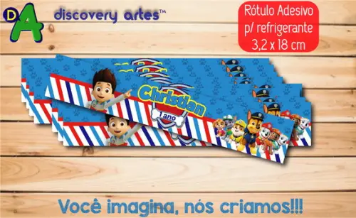 Rótulo Adesivo Refrigerante Patrulha Canina