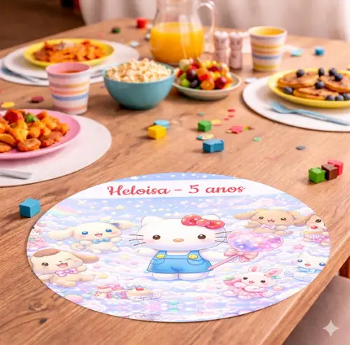 Sousplat Redondo Hello Kitty (descartável)