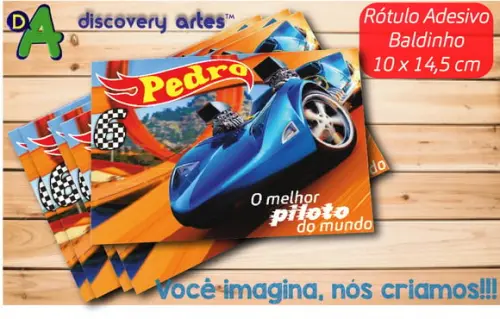 Rótulo Adesivo Baldinho Hot Wheels