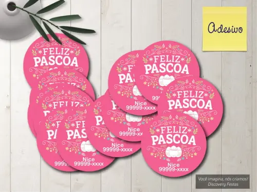 Adesivos Feliz Pascoa - com Telefone