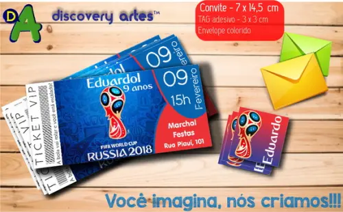 Convite Ingresso Copa de Mundo de Futebol