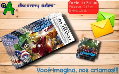 Convite Ingresso Lego Marvel