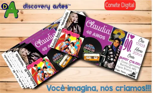 Convite Ingresso Digital anos 90