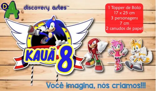 Topper de Bolo Sonic