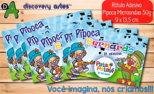 Rótulo Adesivo Pipoca de Microondas Patati Patati