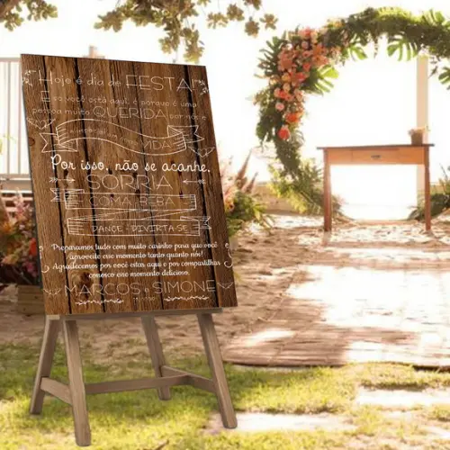 Placa de Recepção Bem-vindos Casamento