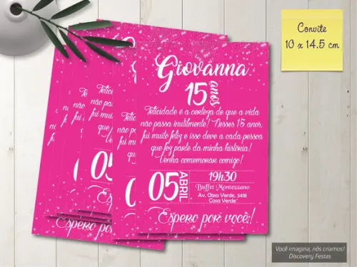 Convite Pink 15 Anos