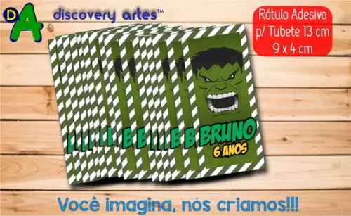 Rótulo Adesivo Tubete Hulk