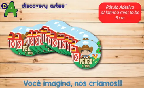 Rótulo Adesivo Latinha Fazendinha