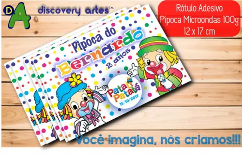 Rótulo Adesivo Pipoca Microondas Patati Patata
