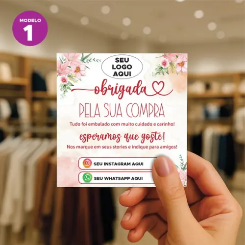 Cartão de Agradecimento ao Cliente (personalizado)