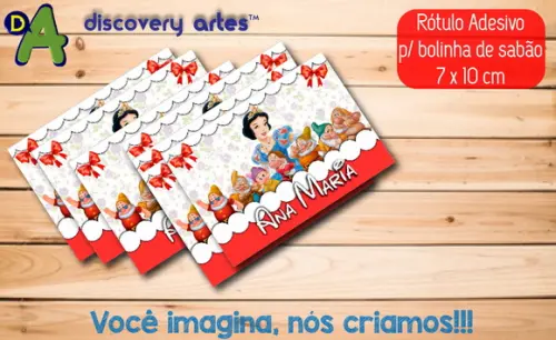 Rótulo Adesivo Bolinha de Sabão Branca de Neve