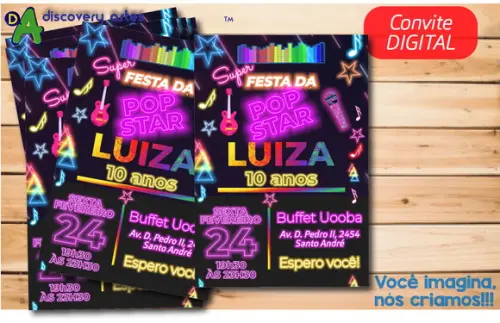 Convite Digital Neon 15 Anos