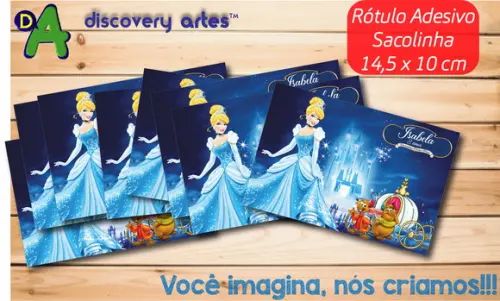 Rótulo Adesivo Sacolinha Cinderela