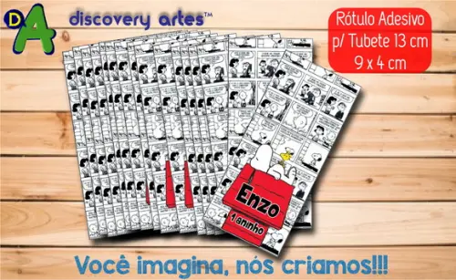 Rótulo Adesivo Tubete Snoopy