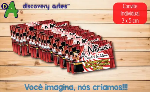 Convite Individual Circo do Mickey