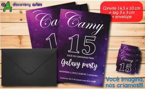 Convite Debutante 15 Anos Galaxia
