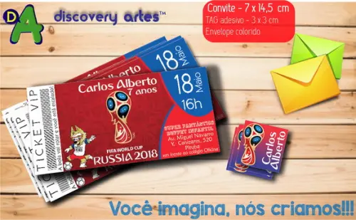 Convite Ingresso Copa de Mundo de Futebol