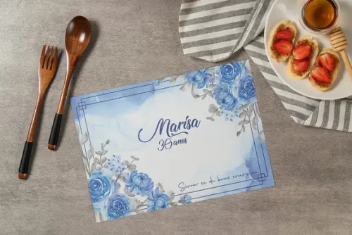 Jogo Americano Floral Azul (descartável)
