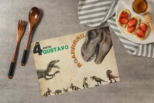 Jogo Americano Dinossauro (descartável)