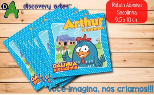Rótulo Adesivo Sacola Galinha Pintadinha