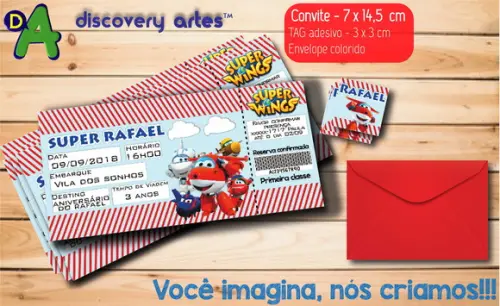 Convite Ingresso Passagem Super Wings