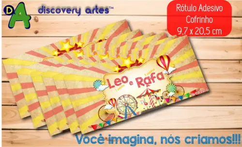 Rótulo Adesivo Cofrinho Parque de Diversão