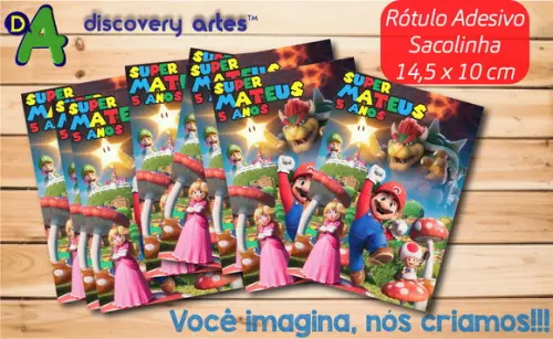 Rótulo Adesivo Sacolinha Super Mario Bros