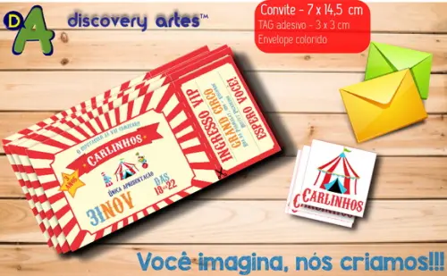 Convite Ingresso Circo Vermelho