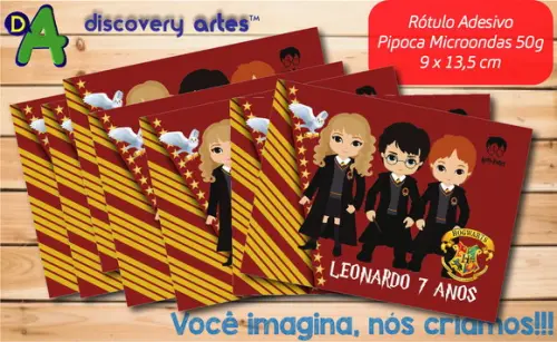 Rótulo Adesivo Pipoca de Microondas Harry Potter