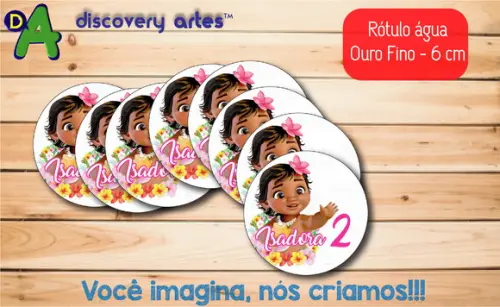 Rótulo Adesivo Água Ouro Fino Moana Baby