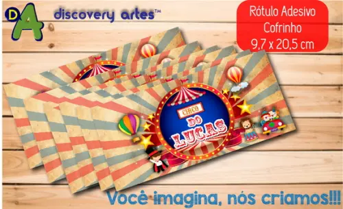 Rótulo Adesivo Cofrinho Circo Vintage