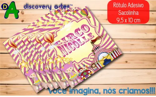 Rótulo Sacola Circo Rosa