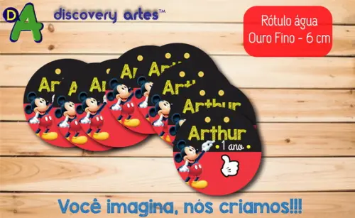 Rótulo Adesivo Água Ouro Fino Mickey