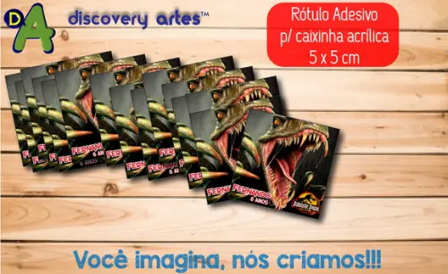 Rótulo Adesivo caixinha Jurassic Park