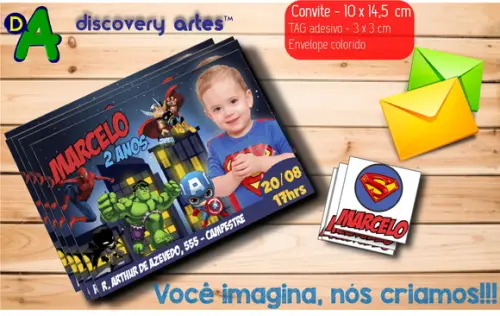 Convite Super Herois com Foto