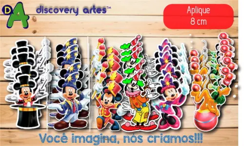 Aplique Circo do Mickey (11 Unidades)