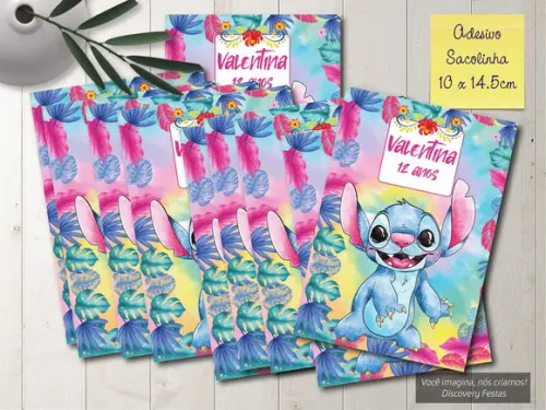Rótulo Adesivo Sacolinha Stitch