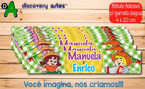 Rótulo Garrafa D'agua Festa Junina