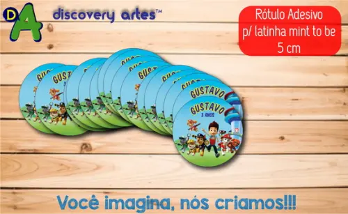 Rótulo Adesivo Latinha Patrulha Canina