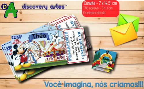 Convite Ingresso Parque do Mickey