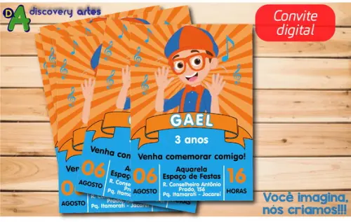 Convite Digital Blippi