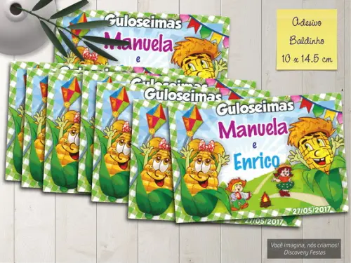 Rótulo Baldinho de Pipoca Festa Junina