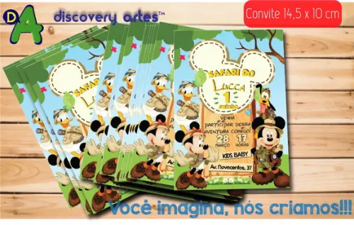 Convite Mickey Safari