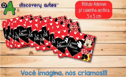 Rótulo Adesivo Caixinha Minnie